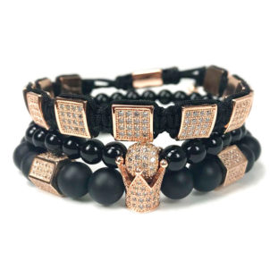 3pcs/set natural stone beads men bracelet set