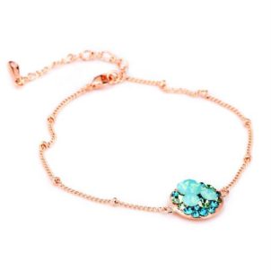 Top Quality Lovely Cartoon Rose Glod Color Bracelet Jewelry Elements Austrian Crystals Wholesale