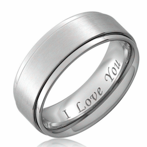 I love you couple ring titanium steel ring
