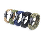 Seven-core umbrella rope braided U-shaped steel buckle with adjustable survival bracelet Outdoor mountaineering camping emergency rescue bracelet