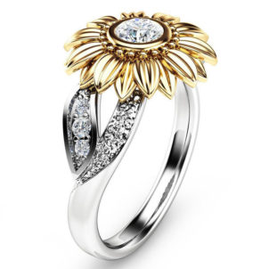 Sunflower fashion ring