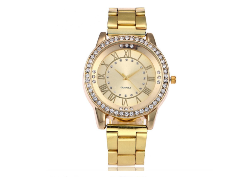Vansvar Brand Rose Gold Watch Luxury Women Dress Rhinestone Quartz Watch Casual Women Stainless Steel Wristwatches Female Clock