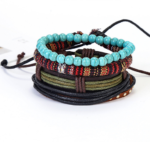 European and American simple vintage suit bracelet knitted cowhide bracelet men's leather bracelet
