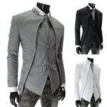 Asymmetrical suit jacket men's suit