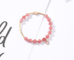 Crystal trick peach bracelet