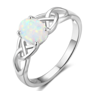 Goose protein Europe and America ladies creative opal opal pop jewelry female accessories 925 sterling silver ring