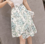 Floral fishtail skirt ruffled irregular a word skirt