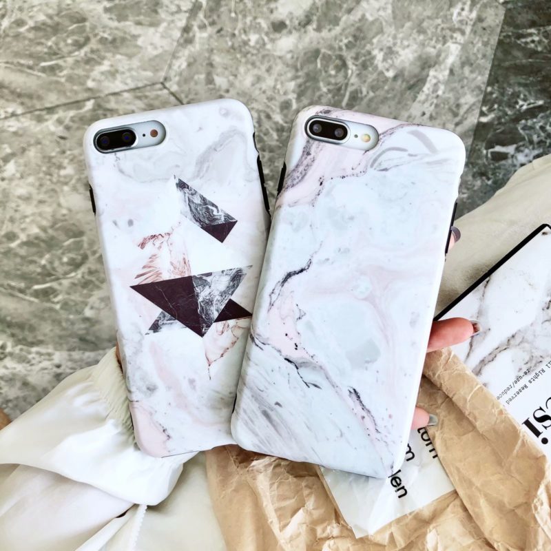 Simple marbled iphoneXS max mobile phone case 7 8plus matte full soft XR protective cover