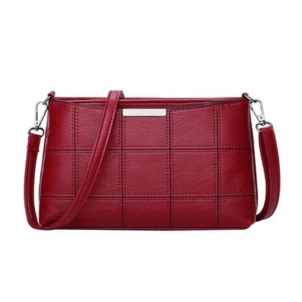 Clutched splicing soft leather crossbody bag