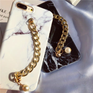 Pearl chain marble phone case