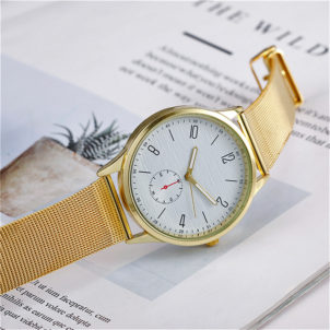 Stainless steel mesh belt table Europe and America hot multi-color matte dial quartz watch casual business watch