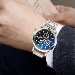 Quartz watch stainless steel dial watch