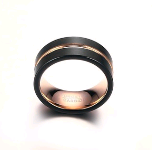 New high quality tungsten steel ring 8MM rose black ring men's ring