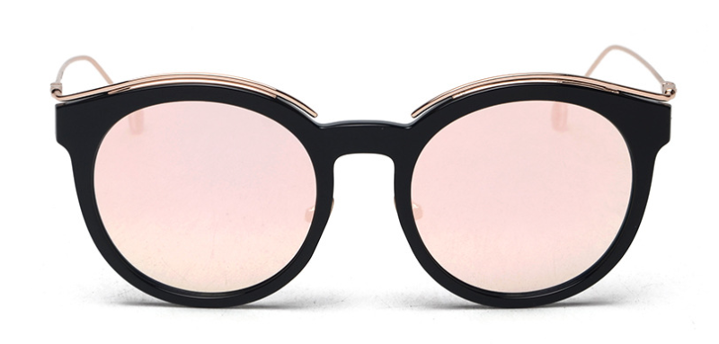 Women Luxury Brand Sunglasses Cat Eye Ladies Pink Rose Gold Sunglasses Women 2020 UV400 Mirror Sun Glasses Lunette Femme 741M