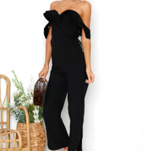 Sexy wrapped chest halter lace jumpsuit