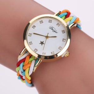 New multicolor woven ladies watch