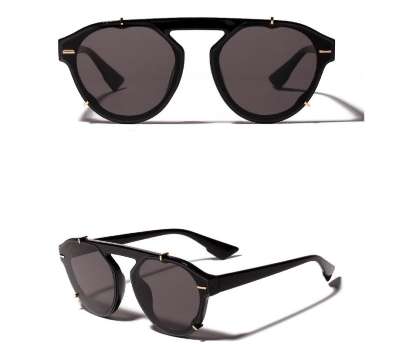 Ladies sunglasses 2020 new wave retro Korean version round frog mirror big box sunglasses