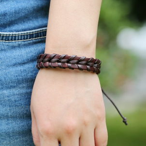 Pure hand-woven leather multi-layer stitching bracelet