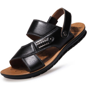 Men's sandals leather beach shoes