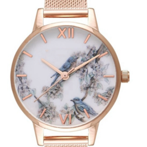 Fine strap ladies watch cuckoo fashion stainless steel with rose gold quartz watch