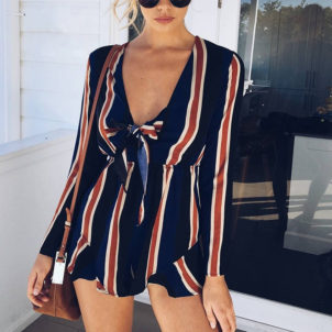 Sexy Deep V Bow Women's Jumpsuit