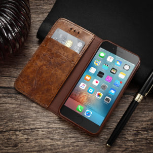 Luxury Retro Leather Cover Flip Case For iPhone/ Samsung Galaxy