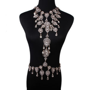Luxury diamond-encrusted jewelry ladies body chain accessories