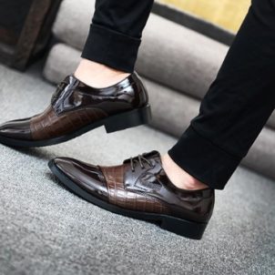 pattern autumn men's pointed business dress shoes leather men's shoes single shoes shoes men