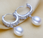 Real freshwater pearl earrings for women, 925 sterling silver pearl earrings fine white pearl earrings jewelry