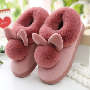 Rabbit slip-on cotton slippers