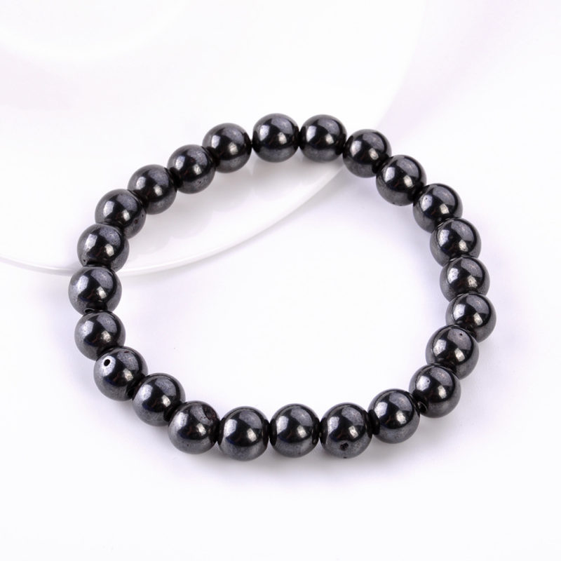 8mm bead hand beaded elastic magnetic magnet bracelet black magnet magnetic therapy jewelry