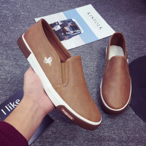 Men Breathable High Quality Casual shoes PU Leather Shoes Casual Slip On men Fashion
