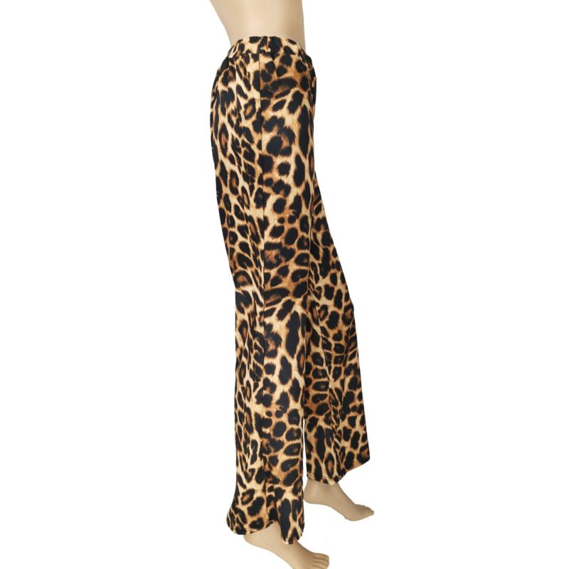 Slim leopard flare pants