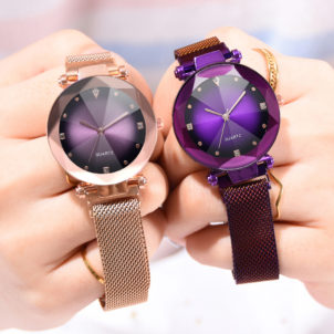 Red magnet stone ladies watch