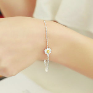 Daisy flower bracelet (Silver)