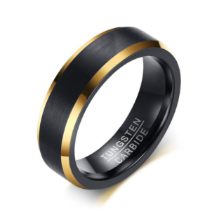 Black Gold Color Tungsten Ring Men