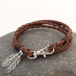 Woven multilayer leather rope bracelet