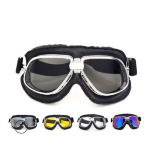 Harley goggles outdoor cross-country goggles black leather silver frame series riding glasses