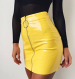 Sexy Pencil Skirts Zipper High Waist Skirt Solid Skirt