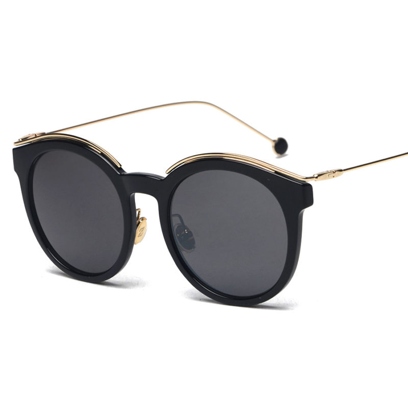 Women Luxury Brand Sunglasses Cat Eye Ladies Pink Rose Gold Sunglasses Women 2020 UV400 Mirror Sun Glasses Lunette Femme 741M